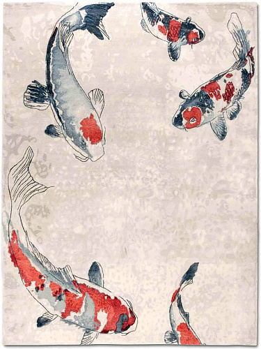 Fish zand luxe handgeknoopt vloerkleed