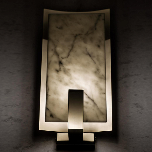 Messing en Carrara marmer wandlamp