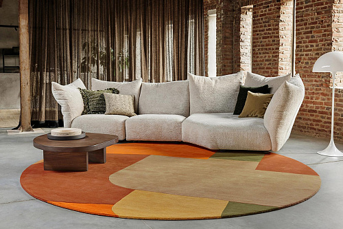Blueprint rond vloerkleed