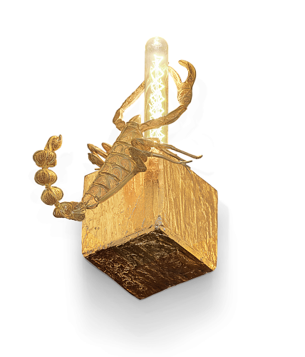 Geode filigree schorpioen kleine wandlamp