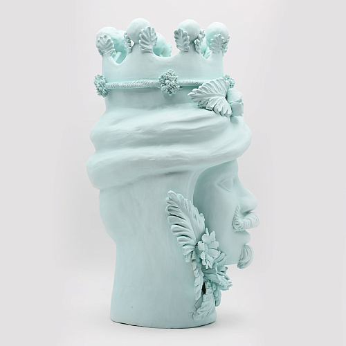 Moorkop hemelblauwe sculptuur