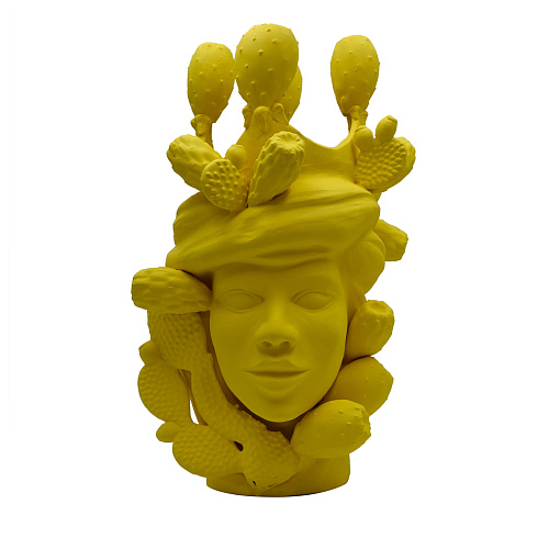 Moorkop gele handgemaakte sculptuur
