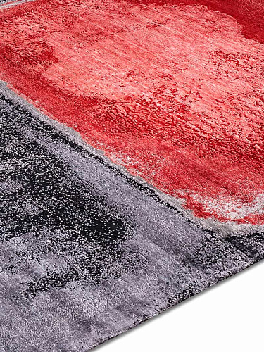 Red Silver handgeweven vloerkleed