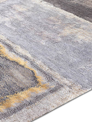 Zilver abstract handgemaakt luxe vloerkleed