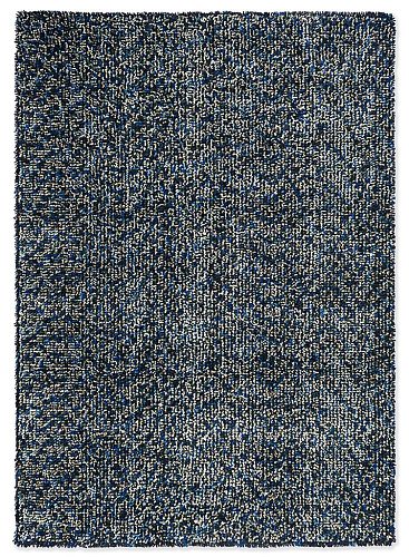 Pop-Art blauw hoogpolig vilt vloerkleed