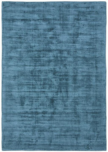 Shiny blauw handloom vloerkleed