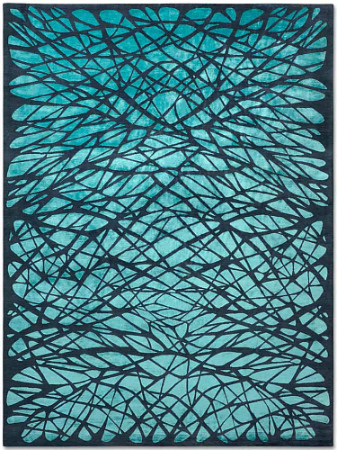 Tapis de luxe noué à la main Dresden turquoise