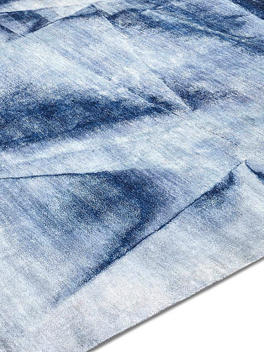 Navy Blue handgeknoopt vloerkleed