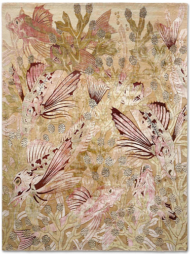 Fishes handgemaakt luxe vloerkleed