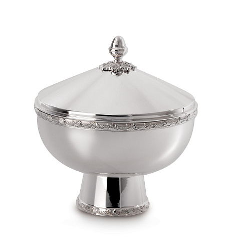 Plat rond argenté Royal avec couvercle