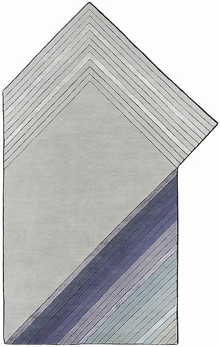 Hand-geknoopt geometrisch wol & viscose vloerkleed