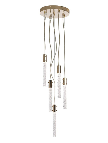 Suspension en cristal losange finition or