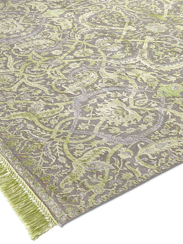 Heriz appelgroen luxe handgeknoopt vloerkleed