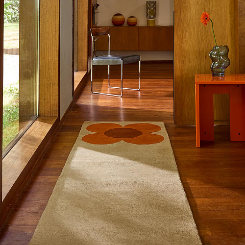 Flower Placement pompoen ecru premium vloerkleed