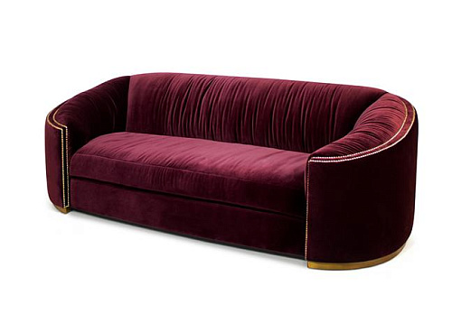 Canapé courbé rouge Premium Comfort