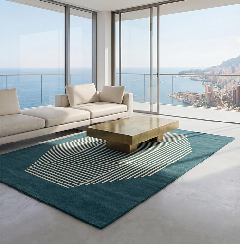 Tapis Octagon Lines Teal
