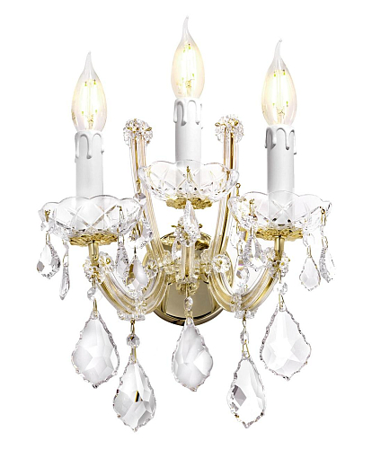 Elegante Mariateresa kristallen wandlamp met 3 lichtpunten