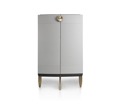 Parelmoer en bronzen lederen barkast