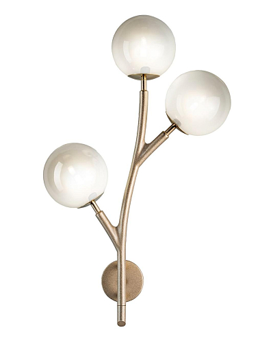 Messing wandlamp met glazen bollen