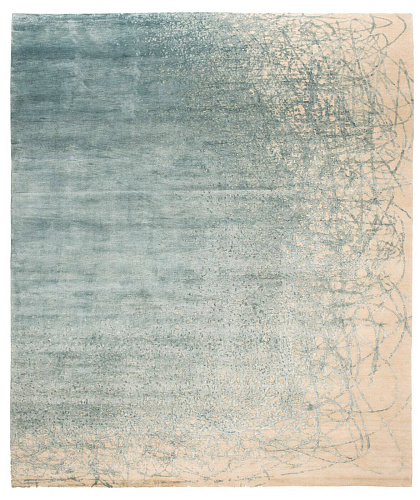 Tapis Ballpoint Art 4 blanc bleu bébé