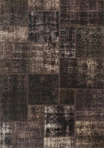 Tapis patchwork brun foncé
