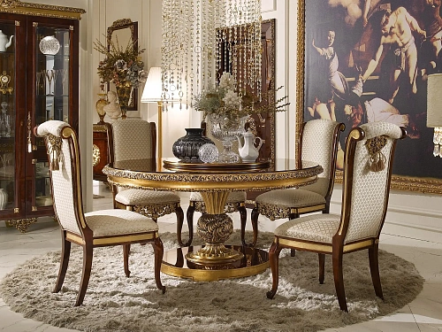 Italiaanse klassieke ronde eettafel