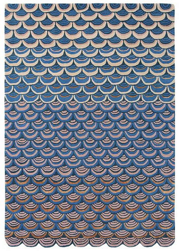 Masquerade blauw vloerkleed