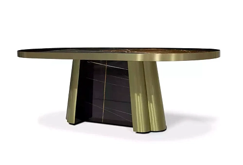 Decovita zwart en gouden graniet eettafel