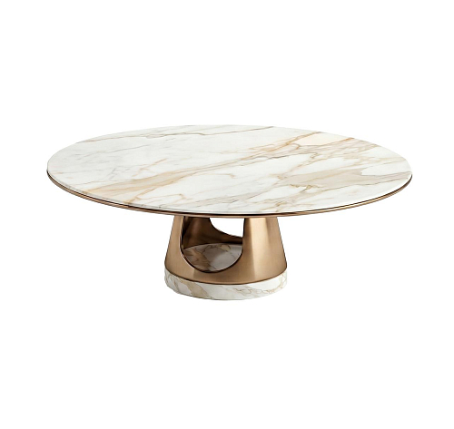 Aura ronde salontafel met boogonderstel