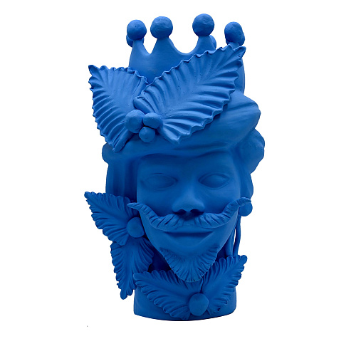 Moorkop blauwe sculptuur