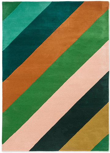 Tapis Sherbet Stripe émeraude/ambre