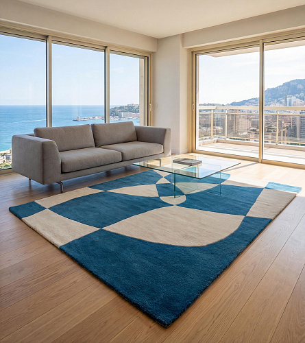 Tapis Rotating Forms Blue