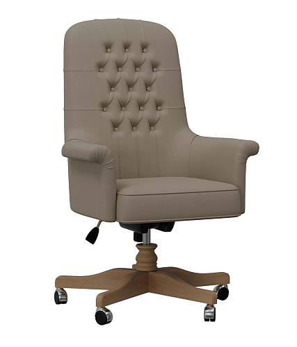 Fauteuil de bureau pivotant à base en bois