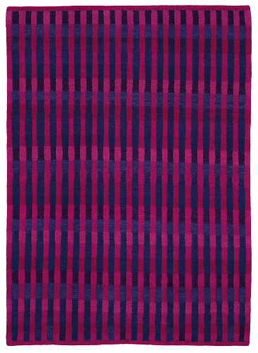 Tapis Gamba rayures verticales rose violet