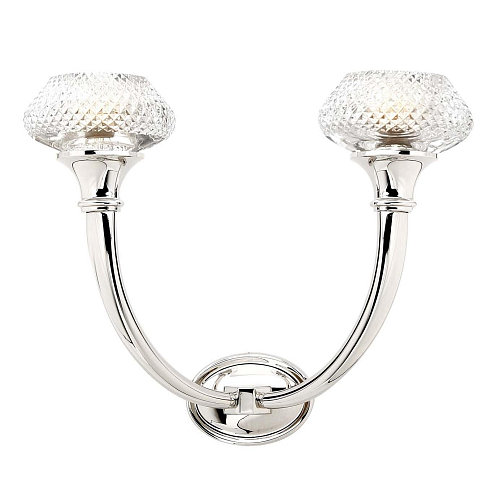 Coppe kristallen wandlamp met nikkel afwerking