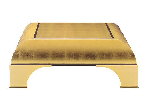 Table basse en feuille dorée