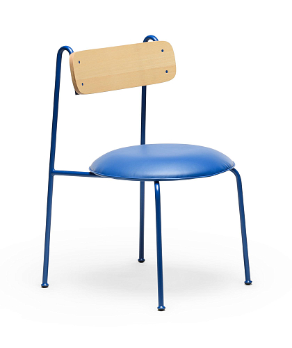 Lena blauwe essenhout stoel
