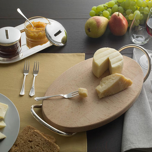 Zilveren jam potjes duo met serveerdienblad