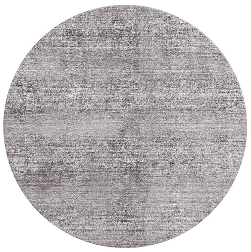 Tapis rond en soie de bambou argent
