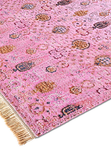 Tapis de luxe fait main Isfahan rose clair