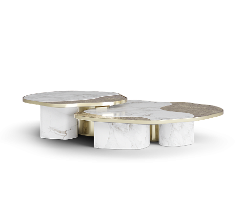 Ensemble de tables Athena marbre & or