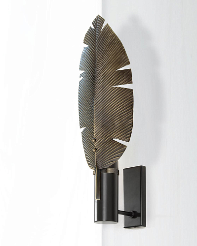 Applique murale feuille noire