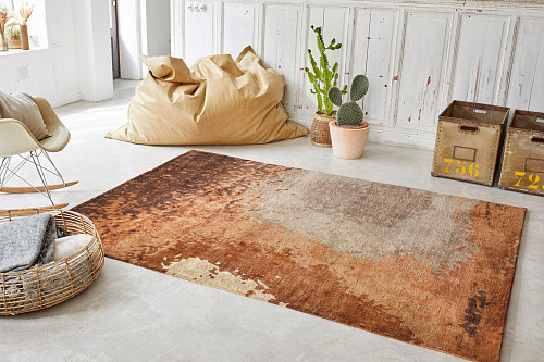 Granitee tawny leer vloerkleed