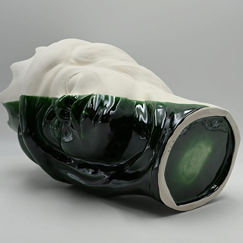 Groen & witte moorkop sculptuur