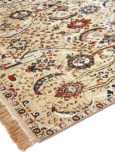 Kerman geel handgemaakt luxe vloerkleed