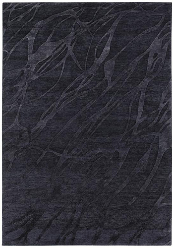 Tapis moderne noué à la main bleu