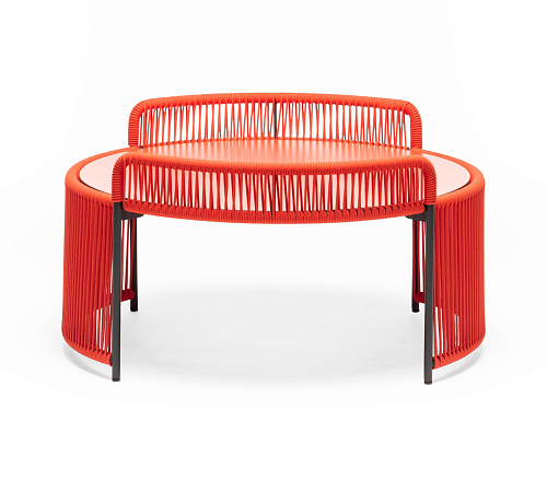 Table basse d'extérieur ronde Altana Rouge