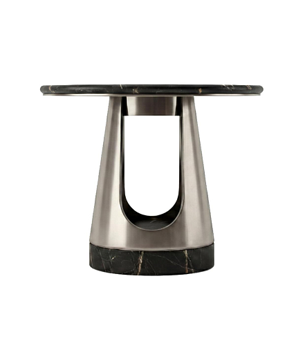 Aura ronde salontafel met donker stenen blad