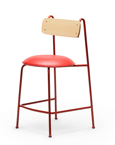 Chaise de bar Lena SG-65 Rouge en frêne