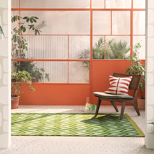 Dhurrie groen outdoor vloerkleed